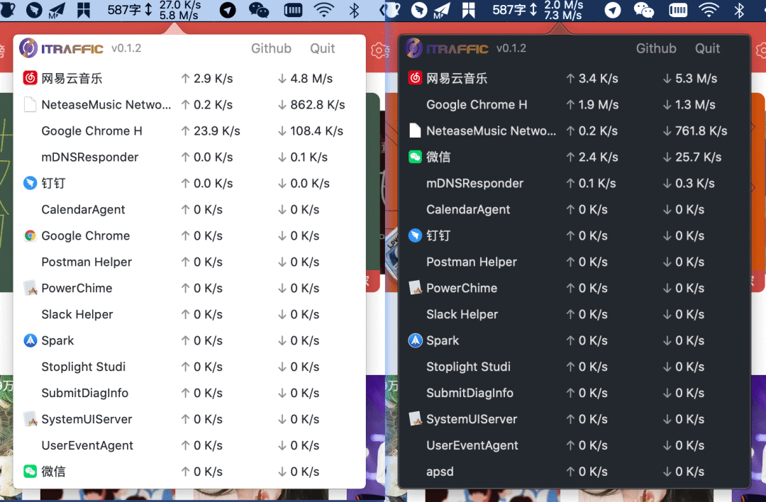 ITraffic Monitor 界面截图