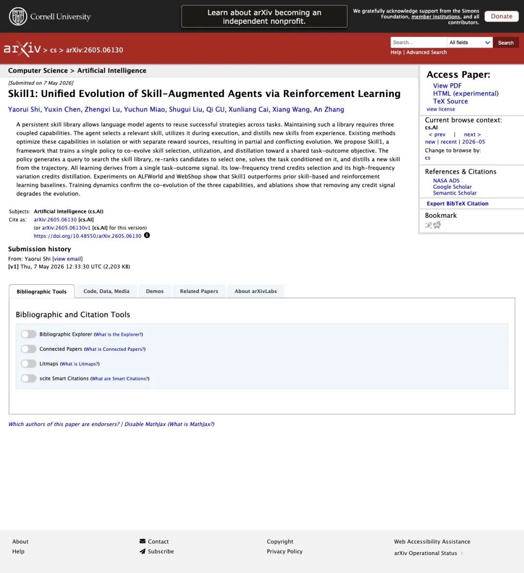 arXiv 论文首页