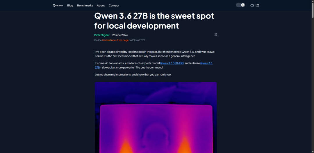 Qwen 3.6 27B 成为本地开发甜点模型